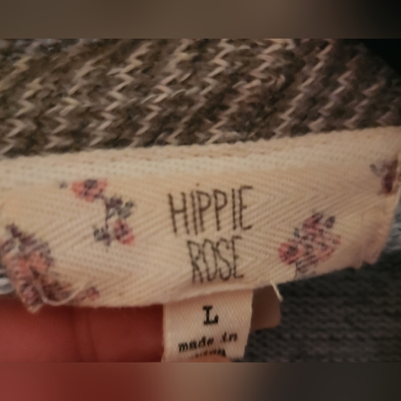 3 for $30* Hippie Rose Gray Open Cardigan Sz L - Picture 3 of 4